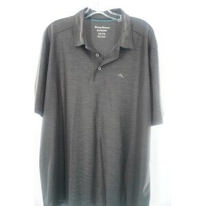 Tommy Bahama Palm Coast IslandZone Black Big Golf Polo Short Sleeve Shirt Sz XXL